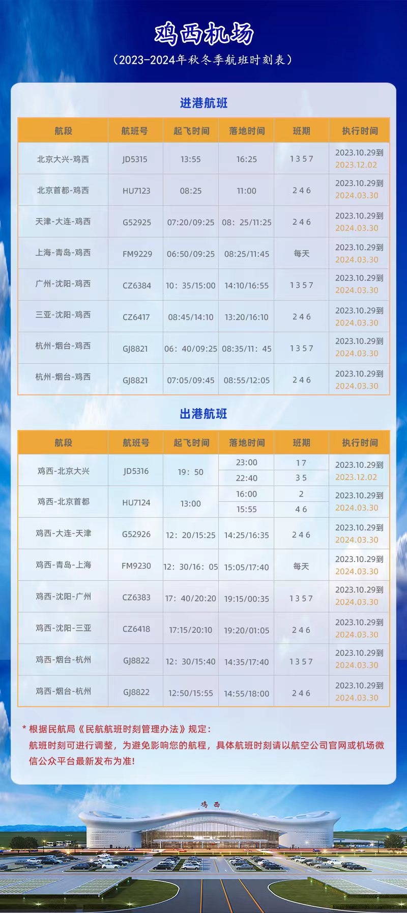 鸡西机场2023-2024年冬春航班时刻表（2023.11.10）.jpg